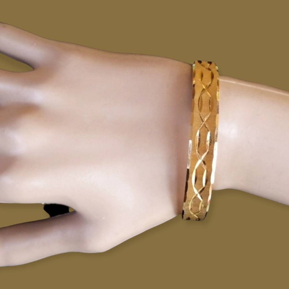Vintage Monet Bangle Bracelet Gold Tone